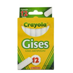 Gis Crayola Blanco Con 12 Antipolvo 50-1402