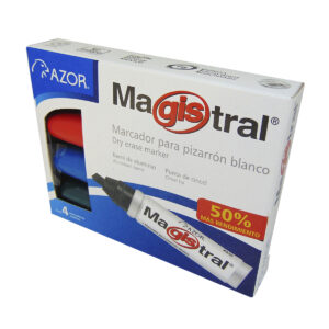 Marcador Para Pizarrón Magistral Modelo 830- 4 Con 4 Colores Barril De Aluminio