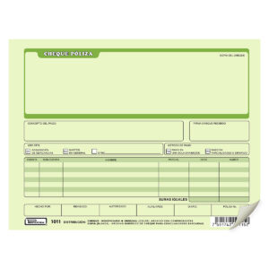 Block Contable Printaform 1011 Cheque Poliza 1/2 Cta