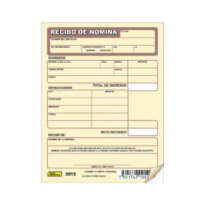 Block Contable Printaform 2012 Recibo De Nomina