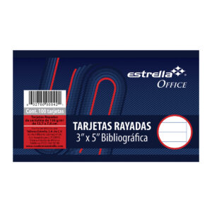 Tarjeta Rayada 3X5 Cm Bibliografica Estrella Con 100