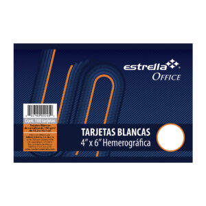 Tarjeta Blanca 4X6 Cm Hemerográfica Estrella - Con 100