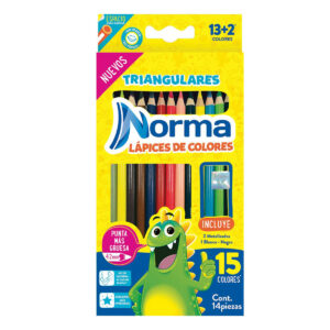 Lápices De Colores Norma 13 Triangular + 2 Lápices De Colores Plus