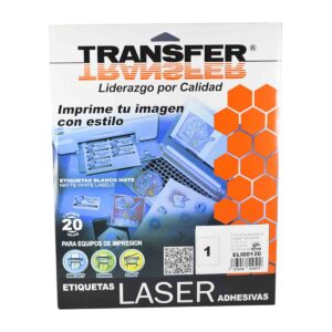 Etiqueta Transfer Lasser Carta Blanca Con 20 Hojas