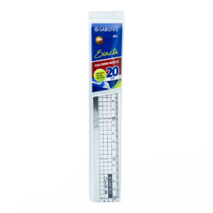Regla De Plastico Sabonis Exacta 20 Cm Borde Metalico