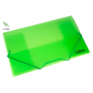 Carpeta Con Liga Celica Oficio Translucida - Verde Pastel