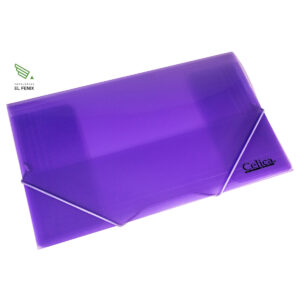 Carpeta Con Liga Celica Oficio Translucida - Morado Pastel