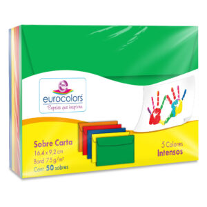 Sobre Eurocolors Carta Arcoíris Surtido - Pack 50 Pzas