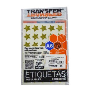 Estrella Adherible Transfer Grande Metalica C/105 Oro