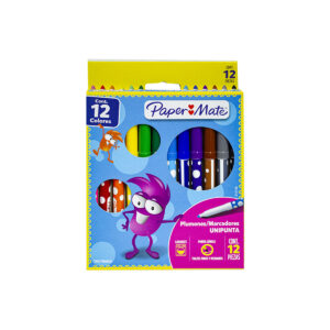 Plumones Paper Mate Delgados Con 12