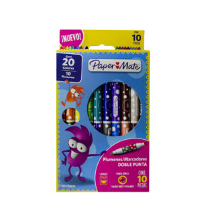 Plumones Paper Mate Delgado Doble Punta C/10X20