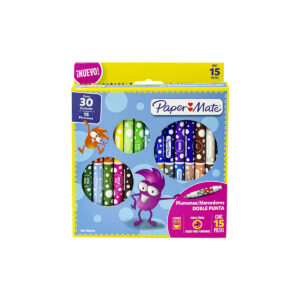 Plumones Paper Mate Delgados Doble Punta Con 15X30