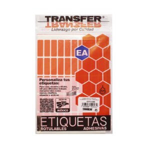 Etiqueta Adhesiva Transfer Fluorescente # 6 13X38 Naranja