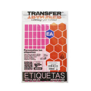 Etiqueta Adhesiva Transfer Fluorescente # 8 13X25 Rosa