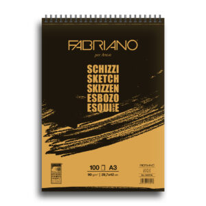 Block Para Bosquejo Fabriano Schizzi Con Espiral - 100 Hojas 29.7X42 Cm