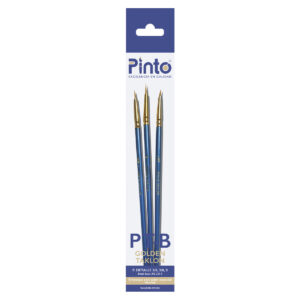 Pincel Pinto Taklon Ptb Set Dorado P/Detalle
