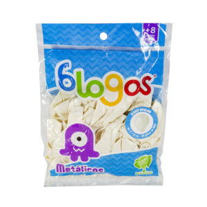 Globo Blogos 9 Metalico C/50 Bco Perla