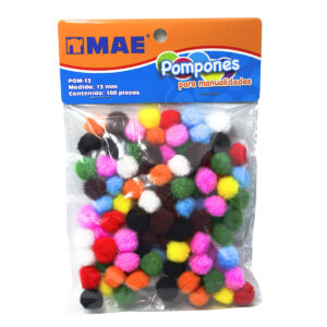 Pom Pom Mae Surtido 13 Mm Con 100