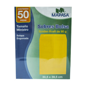 Sobre Bolsa Mapasa Golden Kraft Ministro Sin Rondana 30.5X39.5 Cm - Pack 50 Pzas