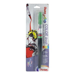 Pincel Pentel Arts Color Brush Recargable Tinta Verde Bl.