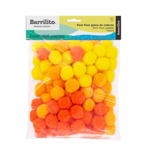 Pom Pom Barrilito Gama De Colores Amarillo