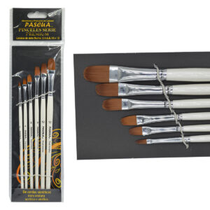 Pincel Pascua Premium - Set 6 Pinceles Lengua De Gato