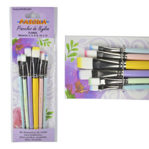 Pincel Pascua Nylon Planos - Set 6 Pinceles
