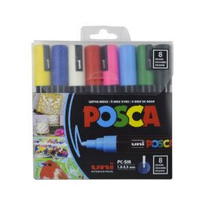 Marcador De Agua Uni Posca Pc5M C/8 Col Basicos