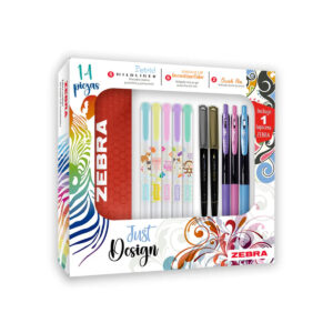 Set Escritura Just Design Bolígrafos Zebra: 6 Bolígrafos De Gel + 7 Plumones Zebra