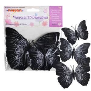 Mariposa Pascua 3D Deco C/5 Tornasol Negro