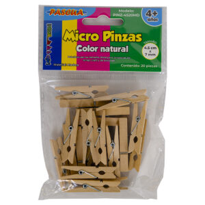 Pinzas De Madera Mirco Pascua Naturales 4.5 Cm C/20