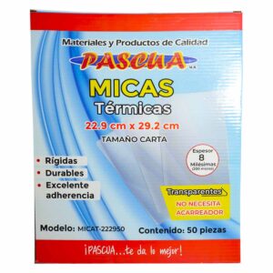Mica Termica Pascua 22.9 X 29.2 Cm Carta 200 Mic 8 Mil