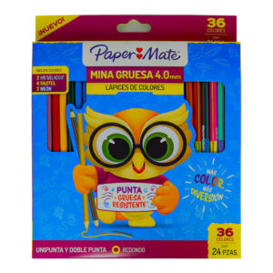 Lápices De Colores Paper Mate Redondo Mina 4 Mm C/24
