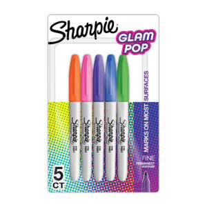 Marcador Permanente Sharpie Glam Pop C/5