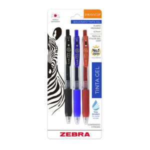 Bolígrafo Zebra Sarasa Clip P.M. C/3 Surtido