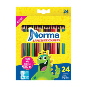Lápices De Colores Norma 24 Largos Redondos