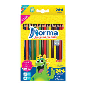 Lápices De Colores Norma 24 Redondos + 4 Lápices De Colores Plus