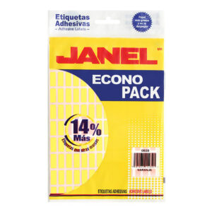 Etiqueta Adhesiva Janel Econopack Fluor 08 20 # 4 Amarilla