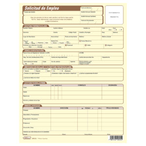 Block Contable Printaform 2002 Solicitud De Empleo