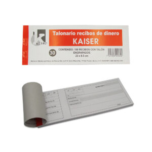 Block Contable Recibo De Dinero Kaiser Con 100 Hojas