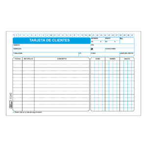 Tarjeta Contable Printaform 1040 Clientes C/50