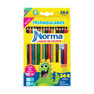 Lápices De Colores Norma 24 Triangular + 4 Plus