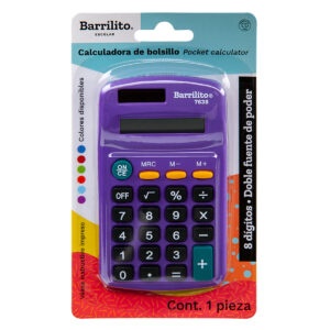 Calculadora 8 Digitos Barrilito Bolsillo Mod-7638 Colores