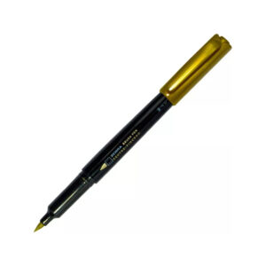 Marcador De Agua Zebra Brush Pen Metalico Oro