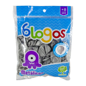 Globo Blogos 9 Metalico C/50 Plata