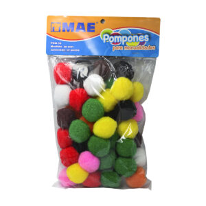Pom Pom Mae Surtido 38 Mm Con 50