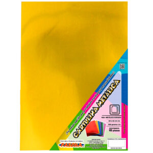 Cartulina Metalica tipo espejo Pascua 50X65 Dorado - Con 10 pzas
