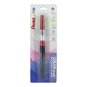 Pincel Pentel Arts Color Brush Recargable Tinta Roja Bl.