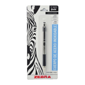 Bolígrafo Zebra F-301 Bold Negro Blister