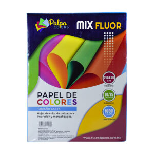 Papel Carta Pulpa Colors Mix  Hojas De Color C/1000 Hj Fluor